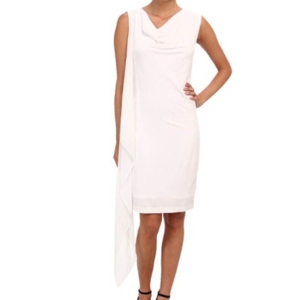 Bcbg Maxazria Malory White Cascade Dress Sz Xs